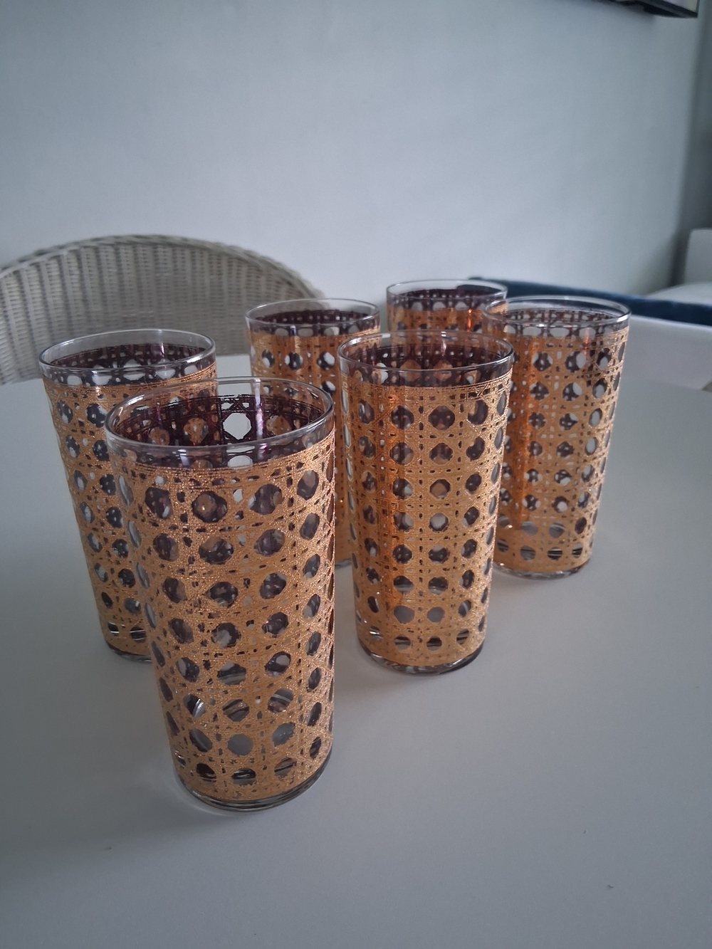 Vintage Culver's 22k Gold Canella Pattern Highball Drinking Glasses Ser 6 - Picture 8 of 8